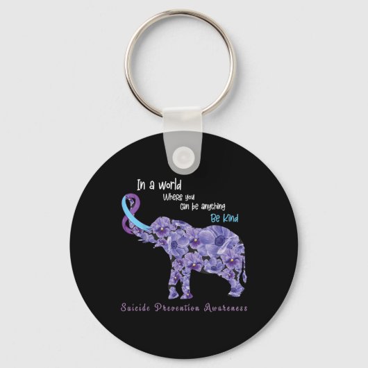 Wees vriendelijk Semicolon Suicide Prevention Awar Sleutelhanger (Voorkant)