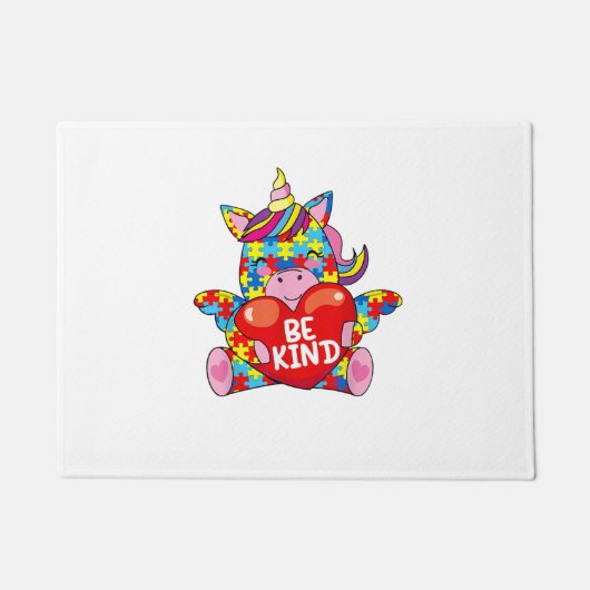 Wees vriendelijk Shirt Autisme Awareness Gift Kind Deurmat (Voorkant)
