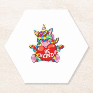 Wees vriendelijk Shirt Autisme Awareness Gift Kind Kartonnen Onderzetters