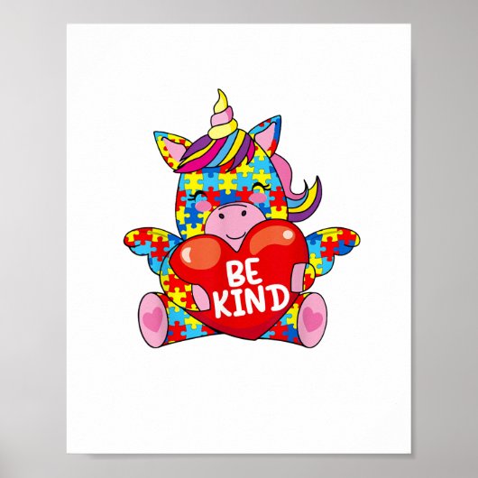 Wees vriendelijk Shirt Autisme Awareness Gift Kind Poster (Voorkant)