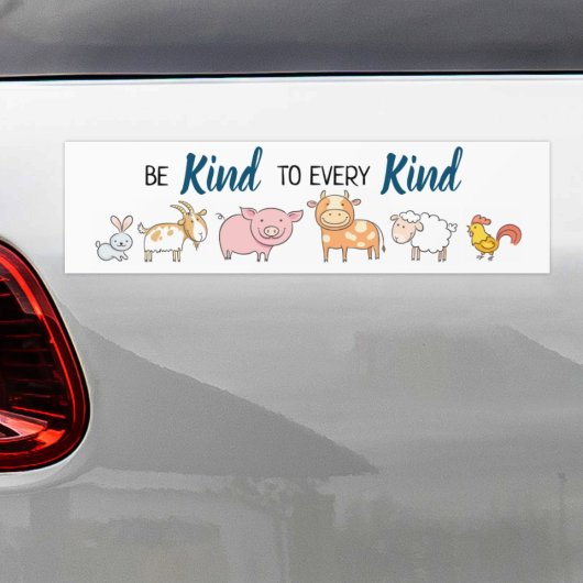 Wees vriendelijk tegen alle soorten Vegaanse schat Bumpersticker