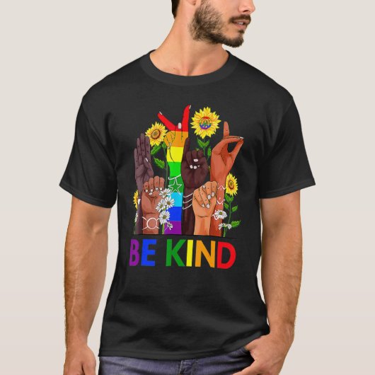 Wees vriendelijk tegen de mensenrechten Lgbtq+ Bla T-shirt (Voorkant)