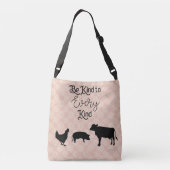 Wees vriendelijk tegen elke vegaankruiszak crossbody tas (Achterkant)