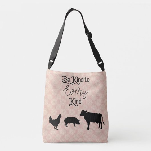 Wees vriendelijk tegen elke vegaankruiszak crossbody tas (Achterkant)