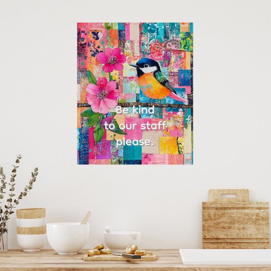 Wees vriendelijk tegen ons personeel alstublieft poster (Keuken)