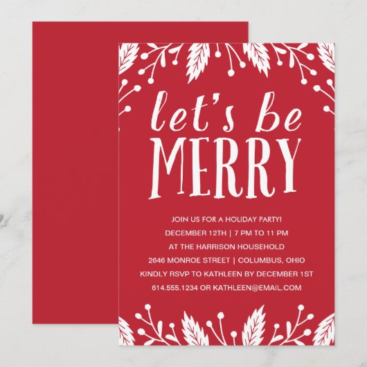 Wees vriendelijk | Uitnodiging feestdag (Voorkant / Achterkant)