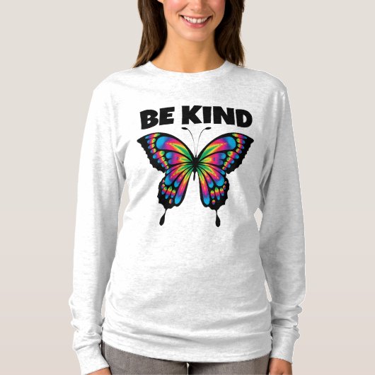 WEES VRIENDELIJK VLINDER DAMES T-SHIRT (Voorkant)