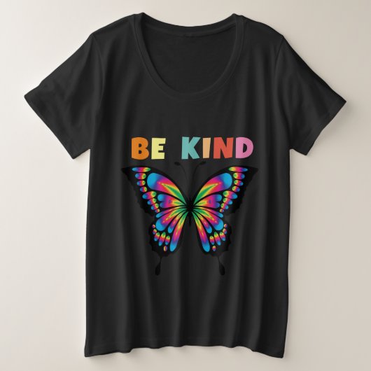 WEES VRIENDELIJK VLINDER T-SHIRT PLUS MAAT (Design voorkant)