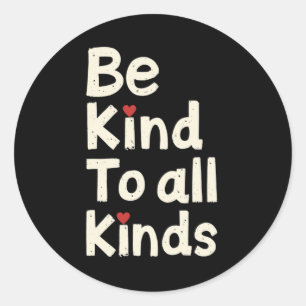 Wees vriendelijk voor alle soorten - minimalistisc ronde sticker