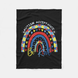 Wees vriendelijk voor autisme. Acceptatie regenboo Fleece Deken