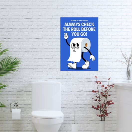 Wees vriendelijk voor je achter - grappige badkame foto afdruk