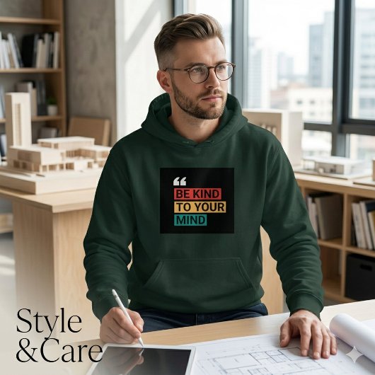 Wees vriendelijk voor je geest Calm Text Hoodie De