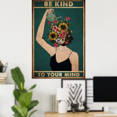 Wees vriendelijk voor je geest poster (Thuiskantoor)