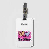 Wees vriendelijk Waterverf Bagagelabel (Voorkant (verticaal))