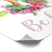 Wees vriendelijk. Waterverf bloemherten. Kweekdier Poster (Hoek)