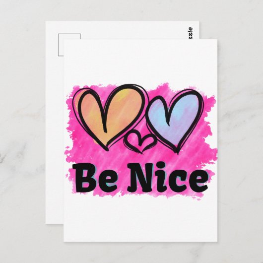 Wees vriendelijk Waterverf Briefkaart (Voorkant / Achterkant)