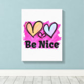 Wees vriendelijk Waterverf Canvas Afdruk (Insitu (Houten vloer))