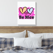 Wees vriendelijk Waterverf Canvas Afdruk (Insitu (Slaapkamer))