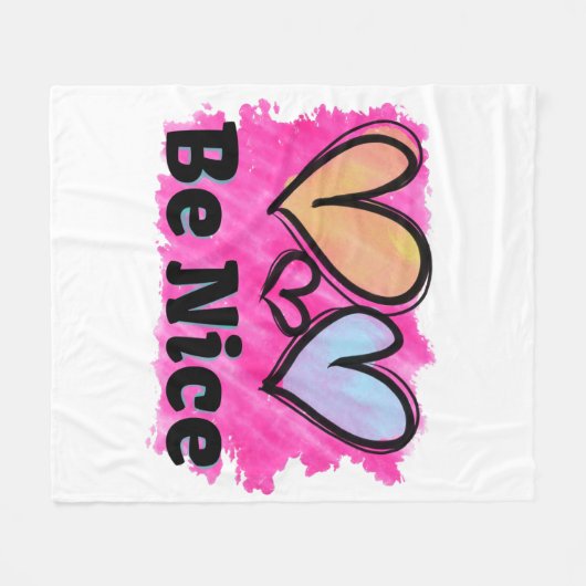 Wees vriendelijk Waterverf Fleece Deken (Voorkant (Horizontaal))