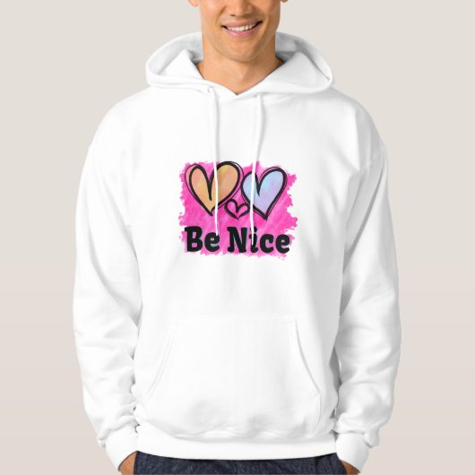 Wees vriendelijk Waterverf Hoodie (Voorkant)