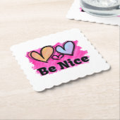 Wees vriendelijk Waterverf Kartonnen Onderzetters (Gebogen)