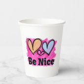 Wees vriendelijk Waterverf Papieren Bekers (Voorkant)