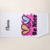 Wees vriendelijk Waterverf Strandlaken (Voorkant)