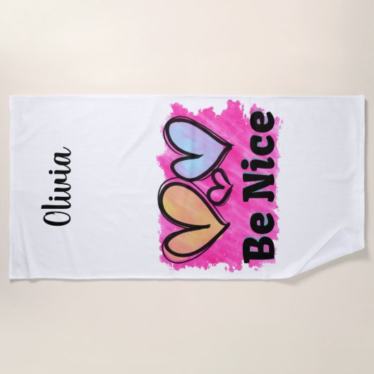 Wees vriendelijk Waterverf Strandlaken (Voorkant)