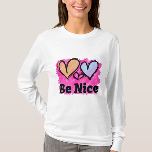 Wees vriendelijk Waterverf T-shirt (Voorkant)