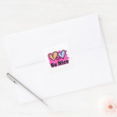 Wees vriendelijk Waterverf Vierkante Sticker (Envelop)
