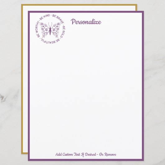 Wees vriendelijk Wees moedig citaat - Custom Stati (Voorkant / Achterkant)