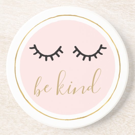 Wees vriendelijk wimpers zandsteen onderzetter (Voorkant)