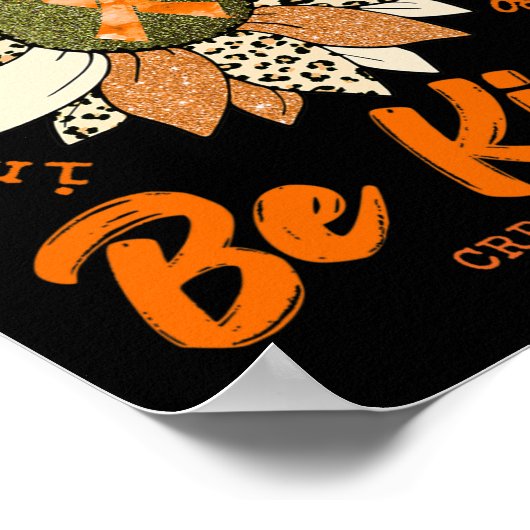 Wees vriendelijk Zonnebloem Sinaasappel CRPS Aware Poster (Hoek)