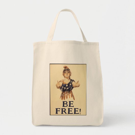 Wees vrij! boodschappen canvas tas (Voorkant)