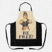 Wees vrij! -zwart schort (Voorkant)