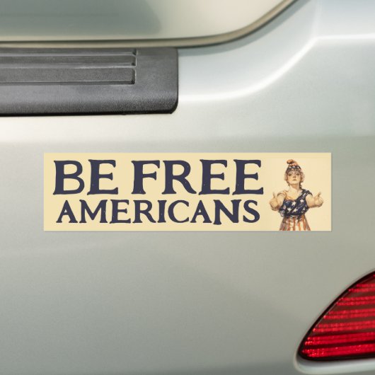 Wees vrije Amerikanen Bumpersticker (Op auto)