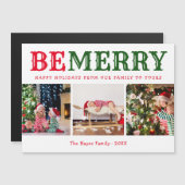 Wees vrolijk | 3 fotocollage magnetische kerst Kaa (Voorkant / Achterkant)