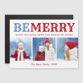 Wees vrolijk | 3 fotocollage magnetische kerst Kaa (Voorkant / Achterkant)