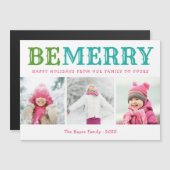 Wees vrolijk | 3 fotocollage magnetische kerst Kaa (Voorkant / Achterkant)