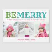 Wees vrolijk | 3 fotocollage magnetische kerst Kaa (Voorkant)