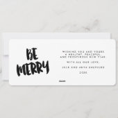 Wees vrolijk Brush Script Holiday Photo Card Feestdagenkaart (Achterkant)