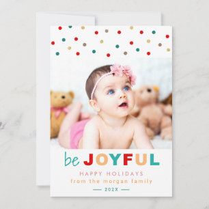 Wees vrolijk Confetti Stippen Vakantie Baby Kinder Feestdagenkaart
