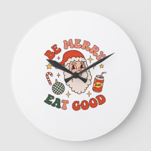 Wees vrolijk eet lekker kerst kerstman frisdrank k grote klok