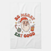 Wees vrolijk eet lekker kerst kerstman frisdrank k theedoek (Verticaal)