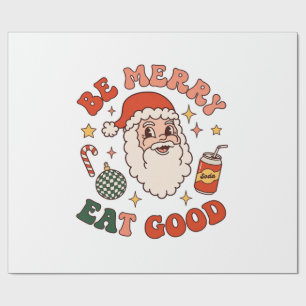 Wees vrolijk eet lekker kerst kerstman frisdrank s cadeaupapier