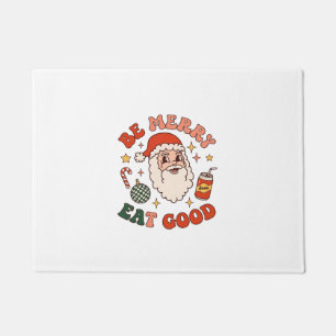 Wees vrolijk eet lekker kerst kerstman frisdrank s deurmat