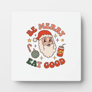 Wees vrolijk eet lekker kerst kerstman frisdrank s fotoplaat
