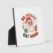 Wees vrolijk eet lekker kerst kerstman frisdrank s fotoplaat (Voorkant)