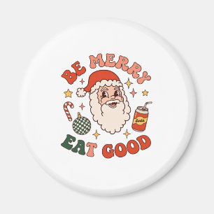 Wees vrolijk eet lekker kerst kerstman frisdrank s magneet
