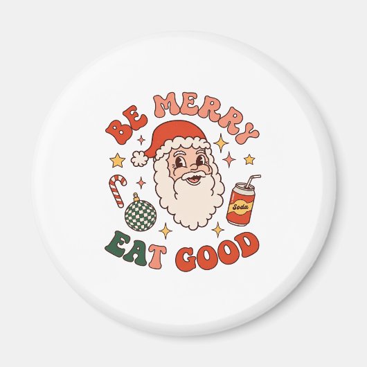 Wees vrolijk eet lekker kerst kerstman frisdrank s magneet (Voorkant)